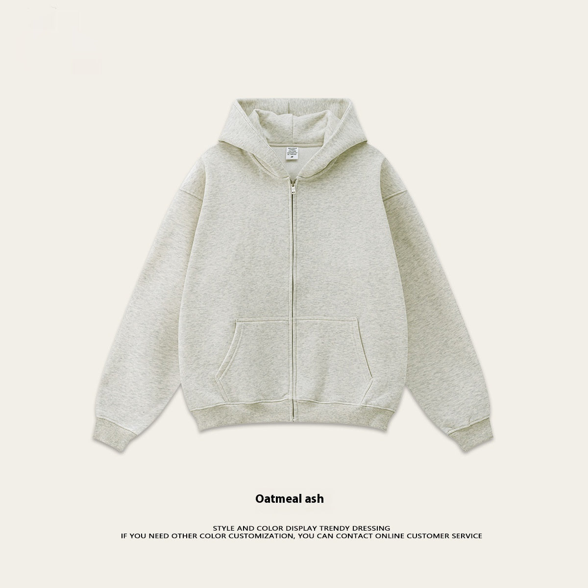 Autumn Fleece Solid Color Hooded Sweater Casual Loose Cardigan Sports Pants