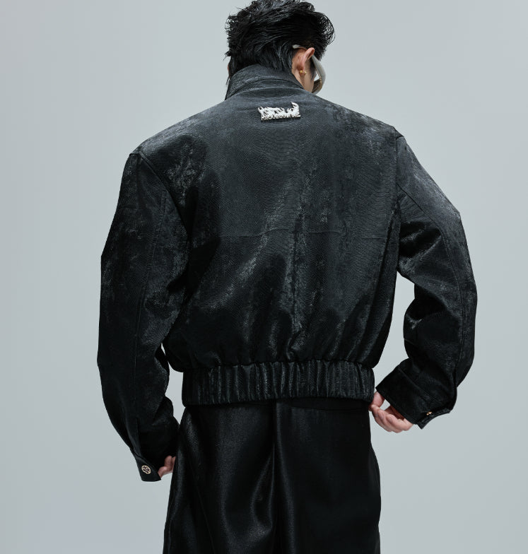 Embellished Stand Collar Short Jacket Autumn