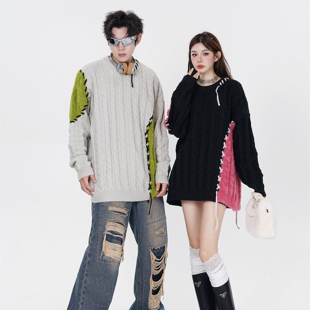 Men And Women Couple Crew Neck Casual Sweater