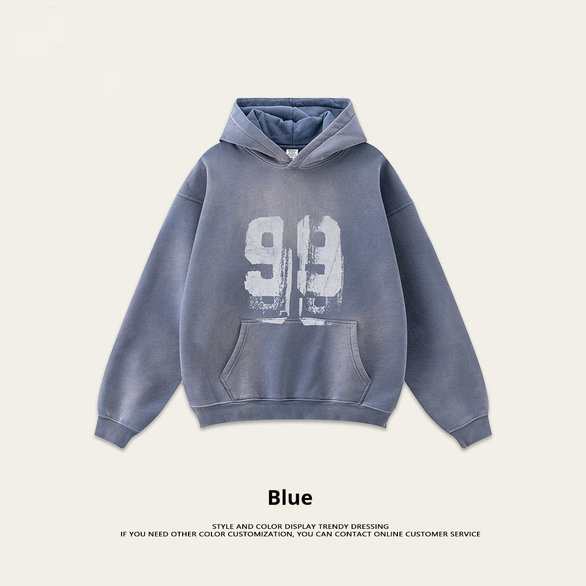 Vintage Washed Digital Printed Velvet Sweater