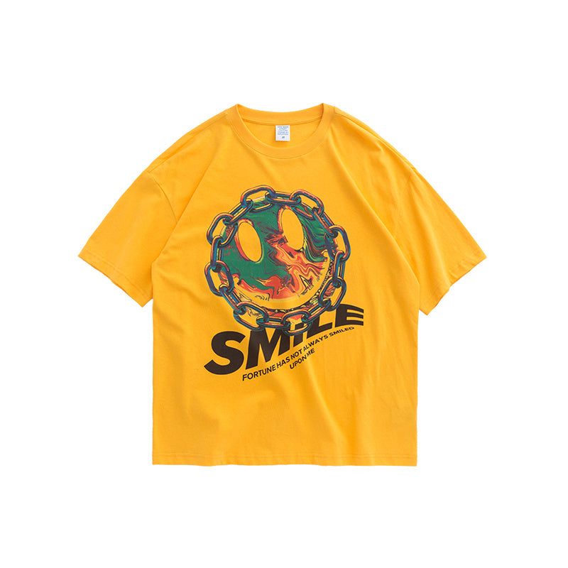 Smiley printed short-sleeved T-shirt