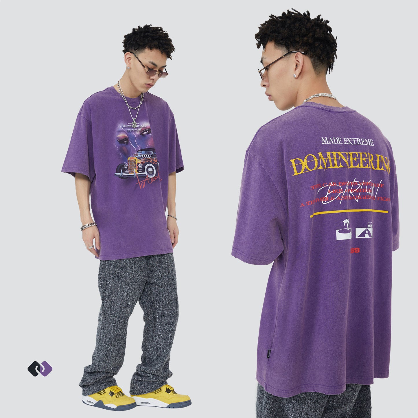 Loose Short Sleeve Vintage Old Printed T-shirt