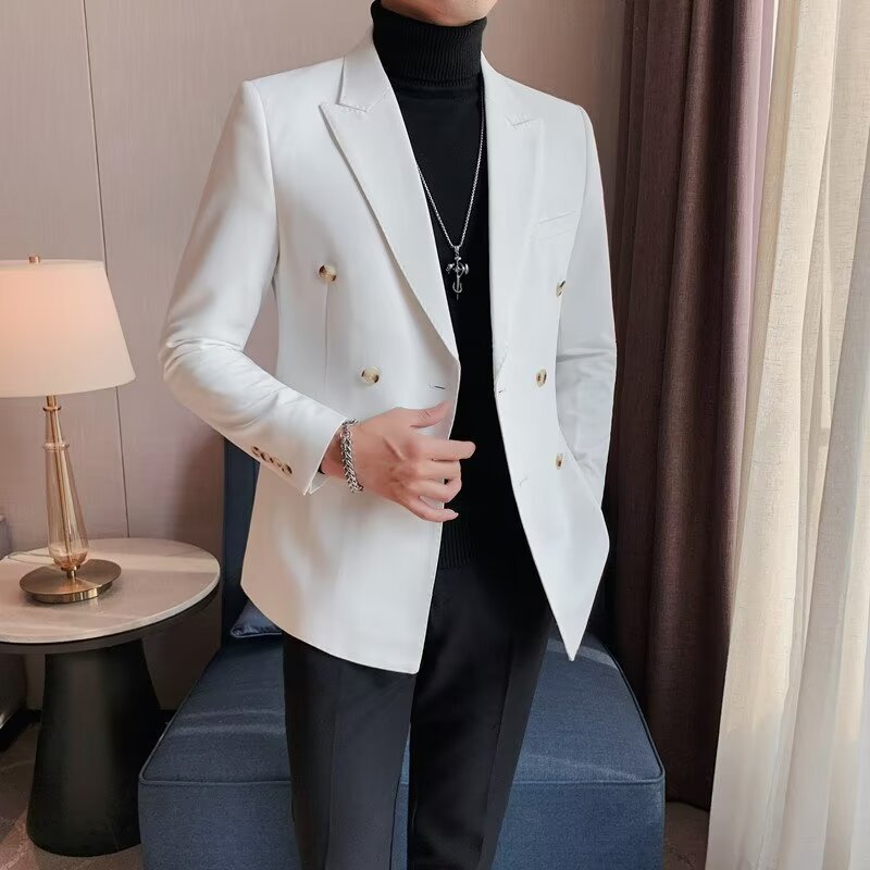 Simple Solid Color Casual Double-breasted Jacket