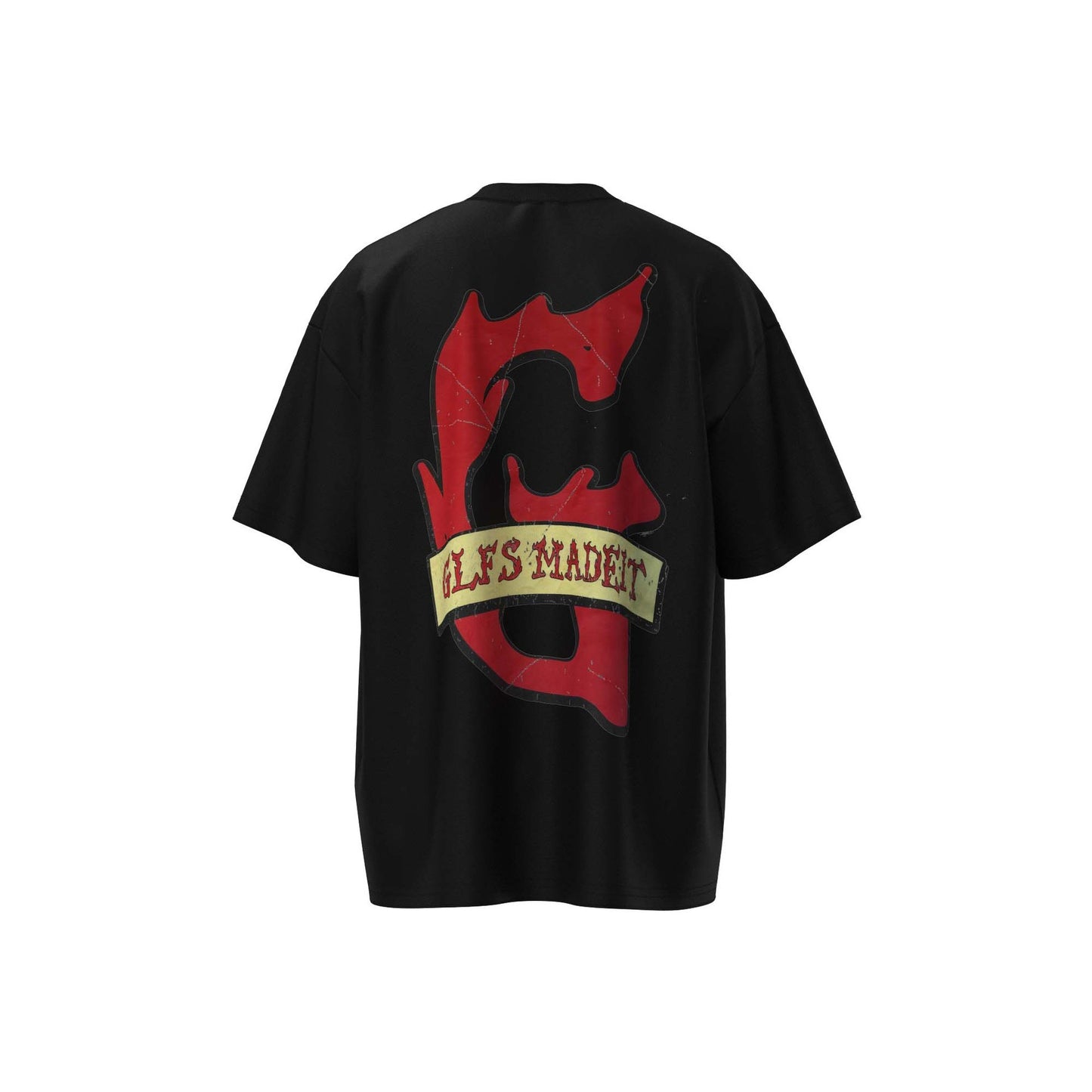 Cross Letter Print Loose Casual Short Sleeve T-shirt