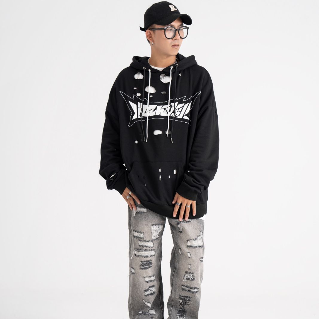 Pull à capuche ample style hip-hop américain