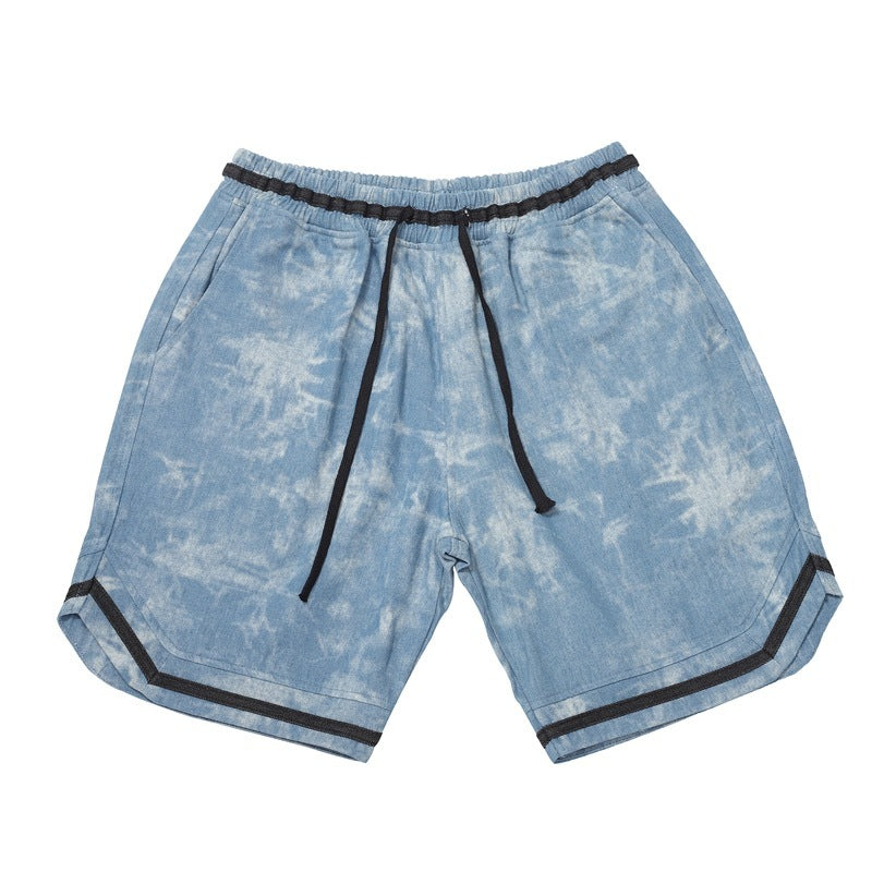 Short en jean teint à l'eau de Javel