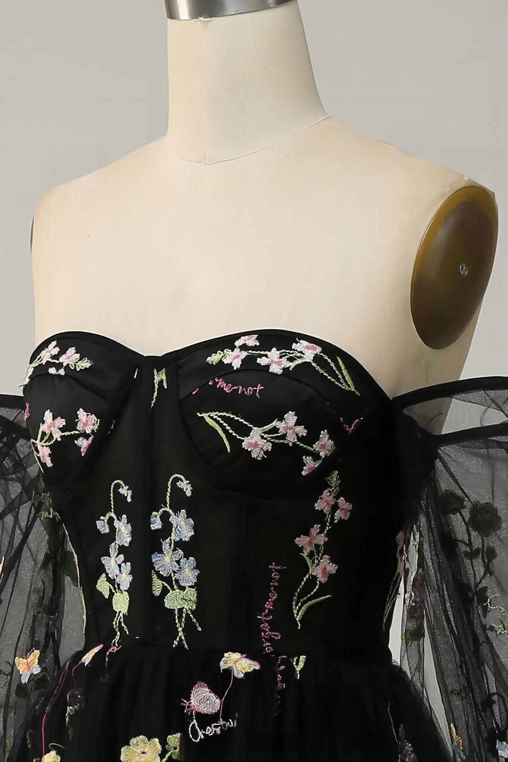 Robe bustier à une épaule et motif floral