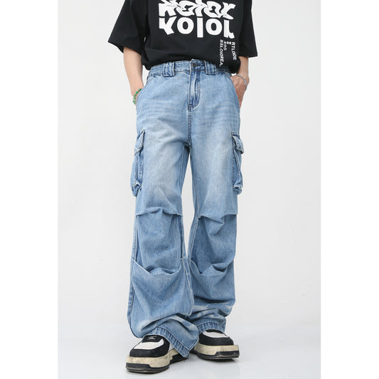 Four Seasons New Hip Hop Trend Gongda Workwear With Pocket Jeans