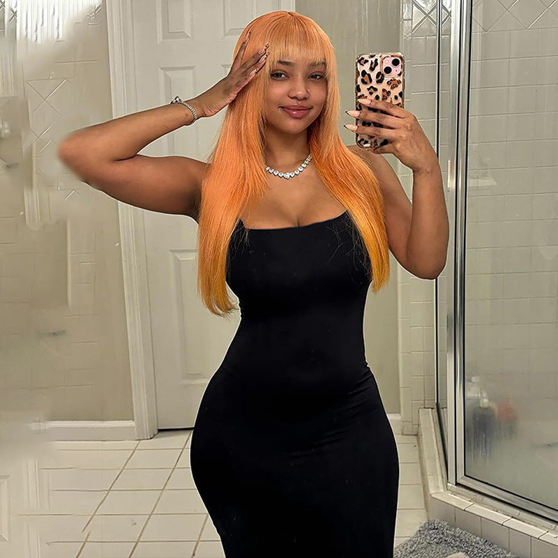 Robe unie sans manches à fines bretelles