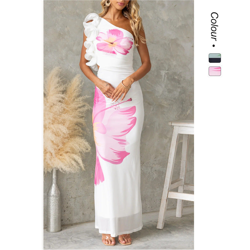 Fashion One Shoulder Slim Fit Dress