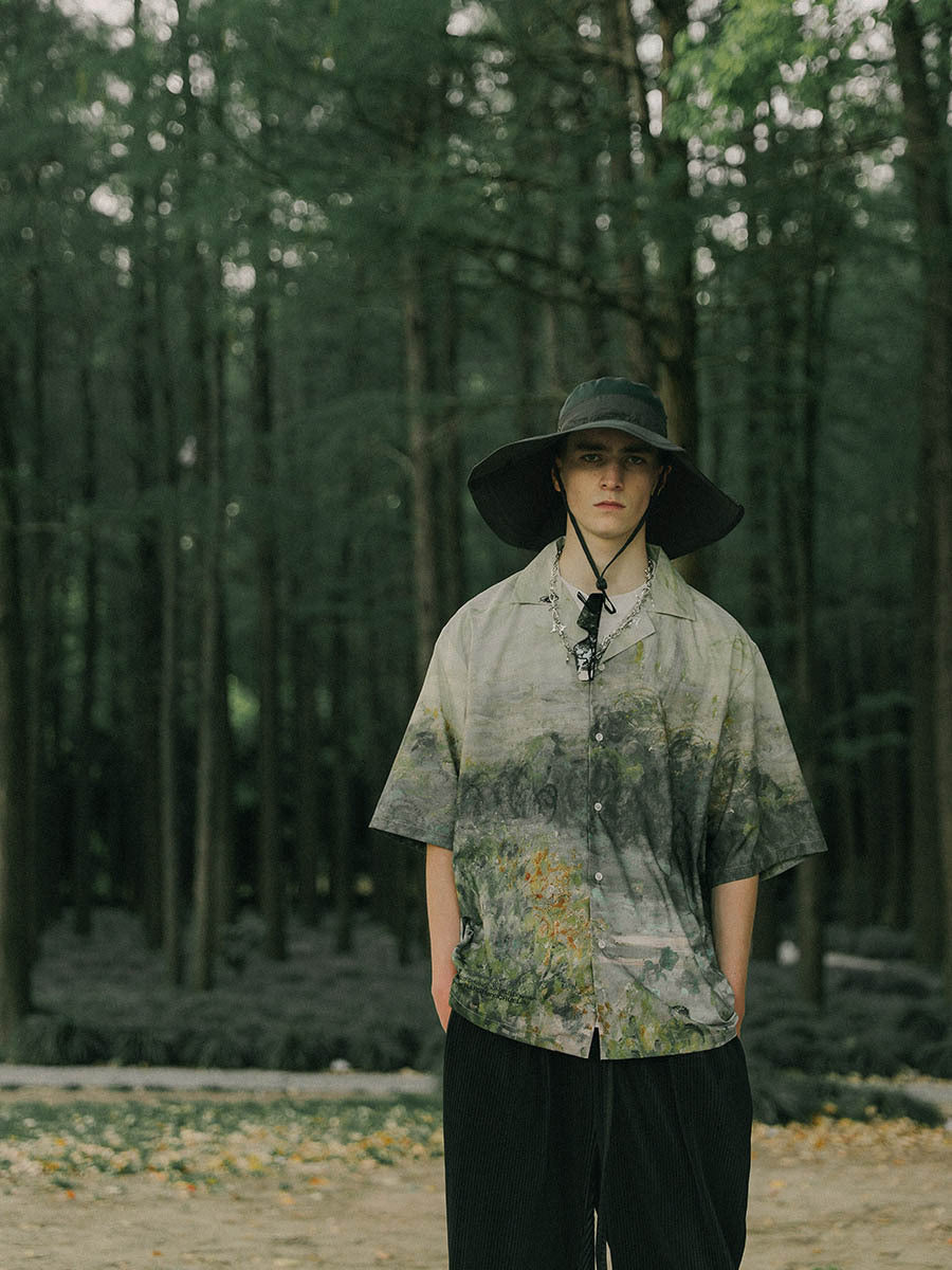 Impression de peinture à l'huile de Monet, ancien palais royal, manches courtes