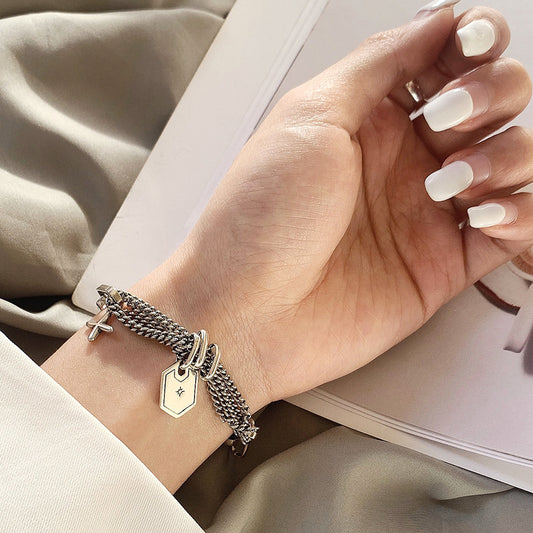 Bracelet Croix d'Argent Industrie Lourde