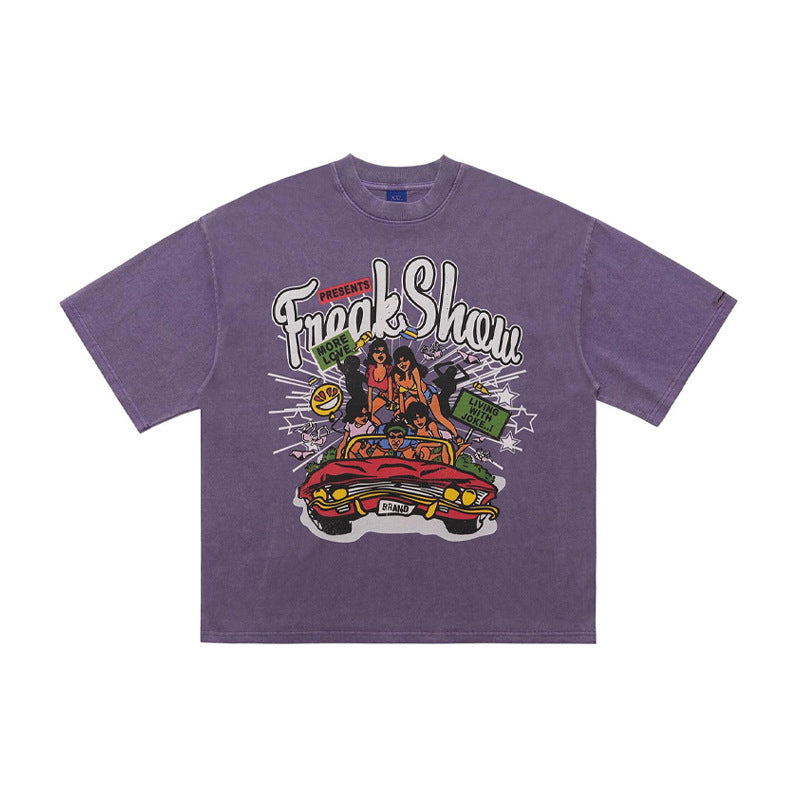 T-shirts imprimés en coton, manches courtes, coupe ample, pour hommes et femmes