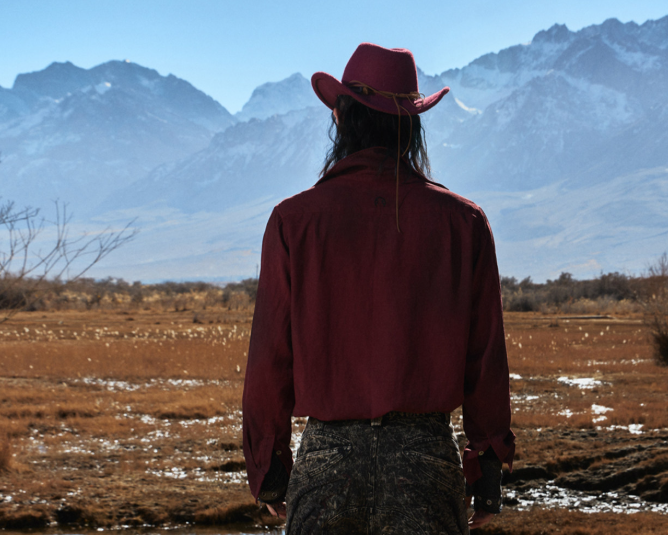 Totem Patterned Wine Red Misty Satin Velvet Shirt
