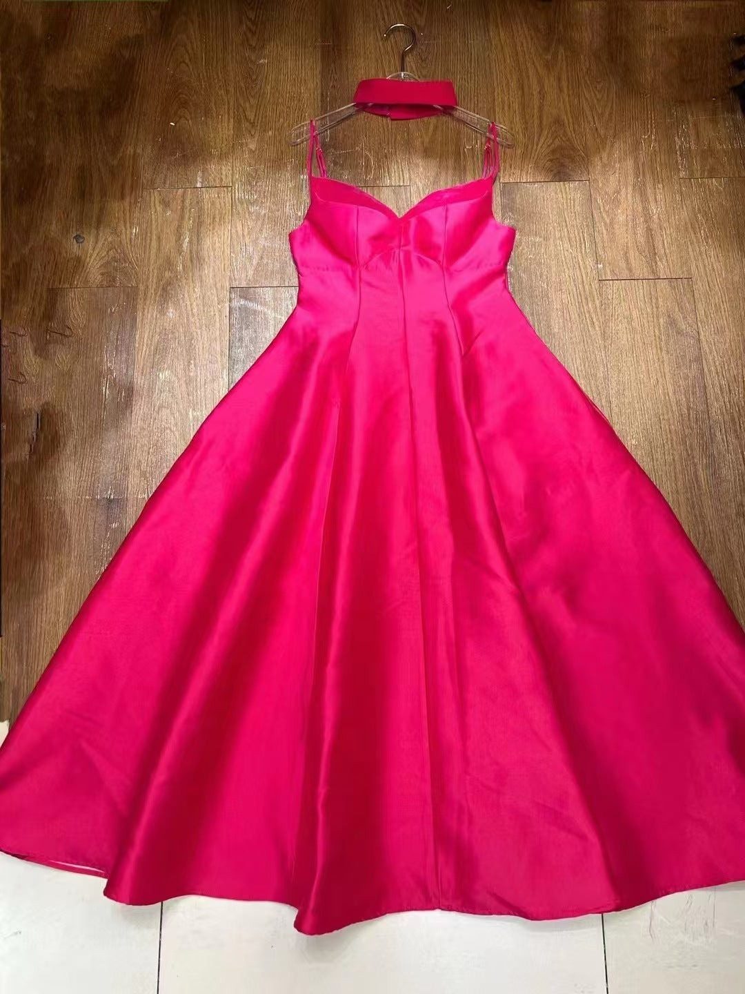 Velvet Splicing Sling Waist Slim Fit Dress Women