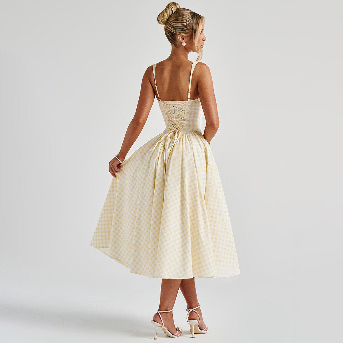 Fashion French Style Fresh European And American Strap Dress Women