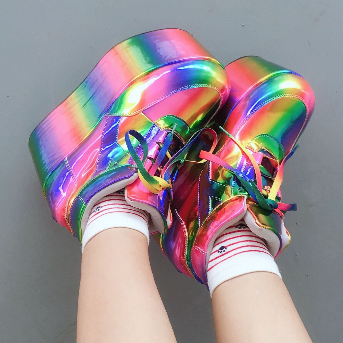 Sponge  Thick Soled Rainbow Casual Shoes