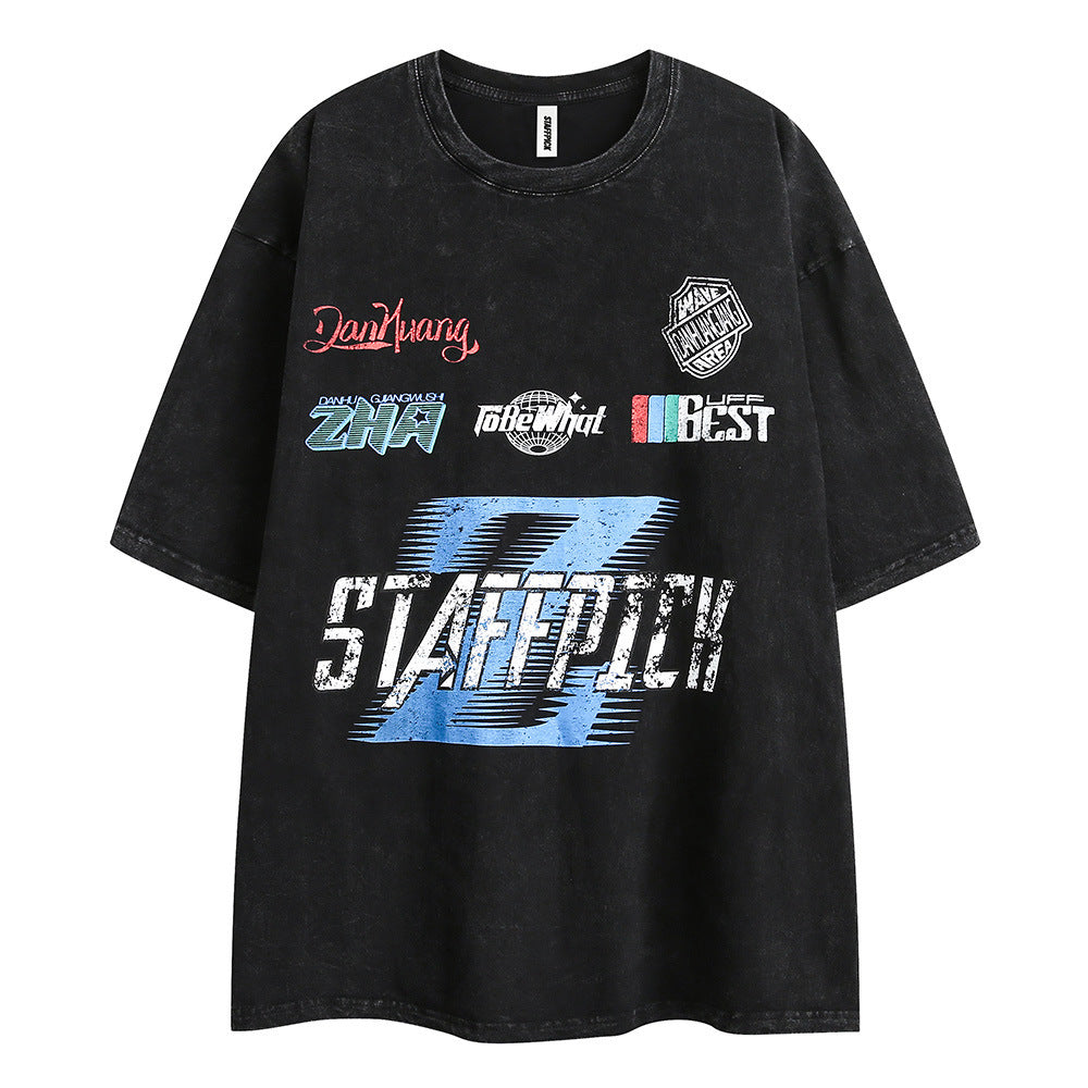 American Letter Locomotive Style Short Sleeve Men