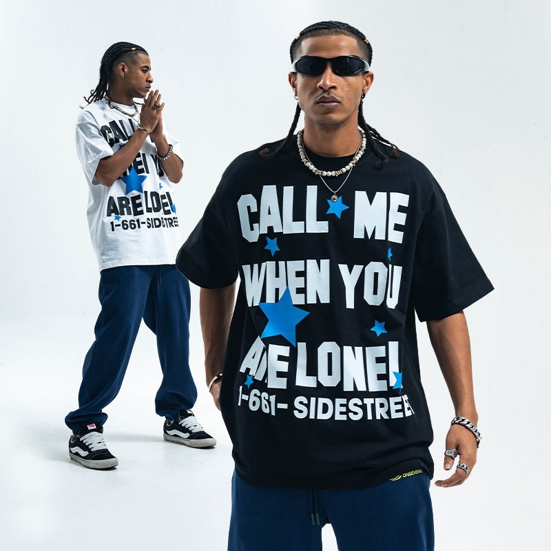 Round Neck Printed Cotton Short-sleeved T-shirt Retro Bottoming Top