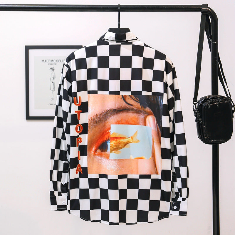 Hip-hop printed long sleeve shirt