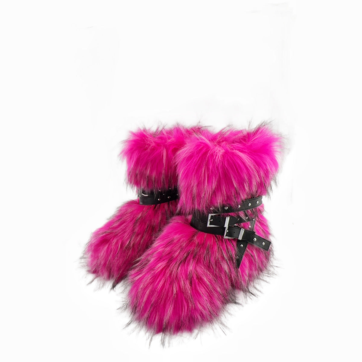 Bottes en laine à rivets, coupe ajustée, couleur foncée, à lacets