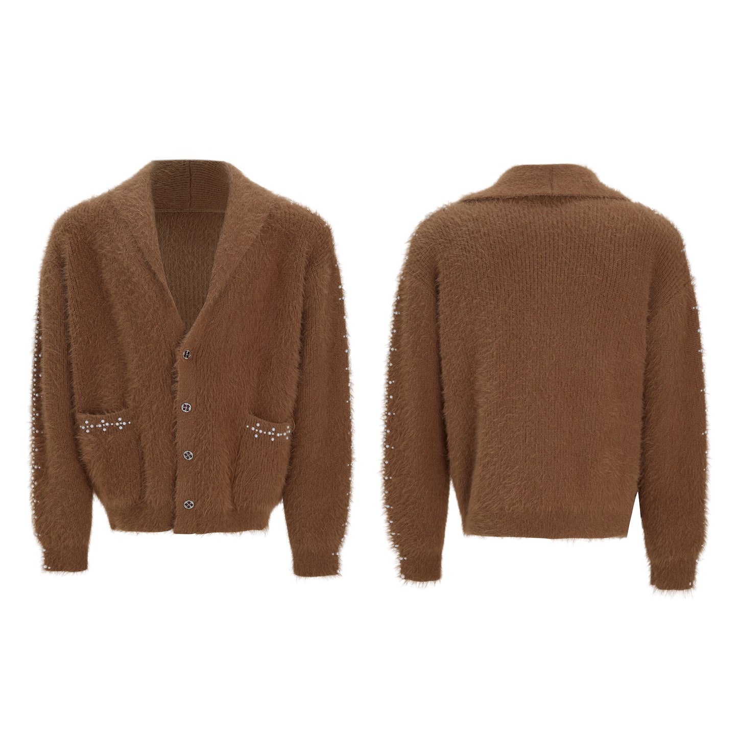 Mens Warm Thickened Sweater With Striped Pattern