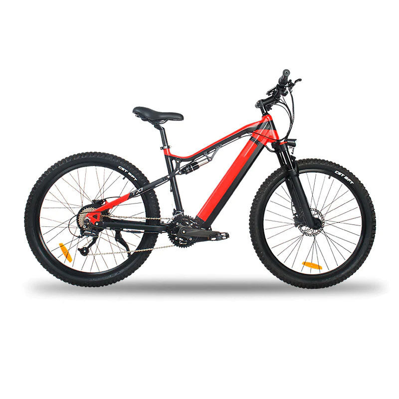 Rotes 500W Elektro-E-Bike - 27,5 Zoll Elektro-Mountainbike 48V 27-Gang - Bafang-Motor 