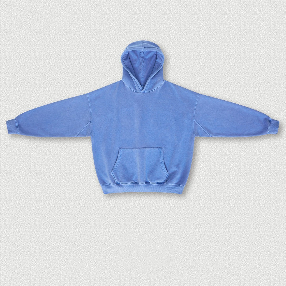Washed And Worn Padded Hooded Sweatshirt