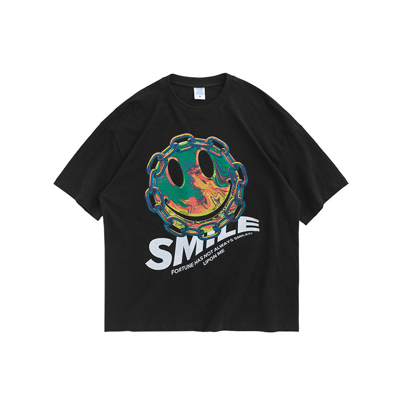 Smiley printed short-sleeved T-shirt