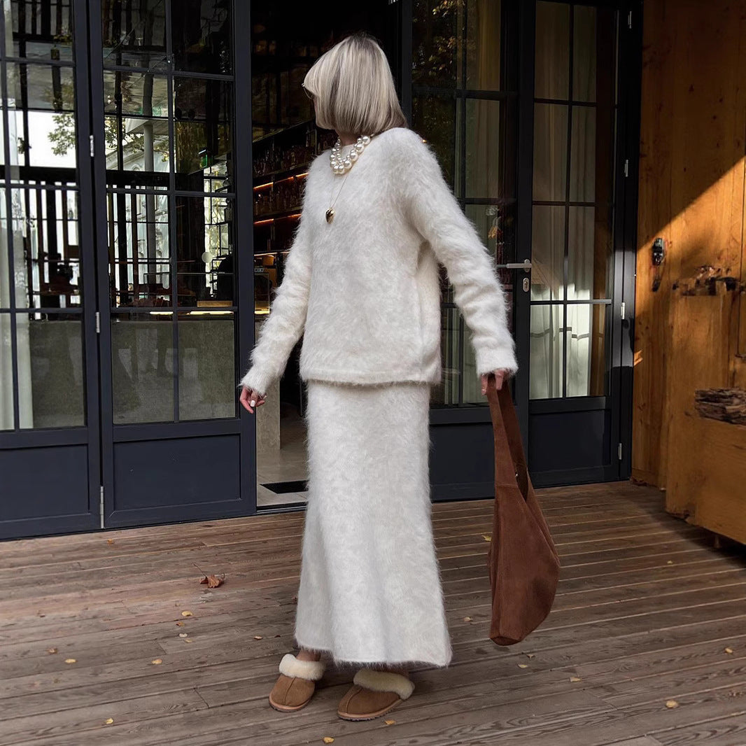 Skirt Suit Women's Knitted Sweater Suit