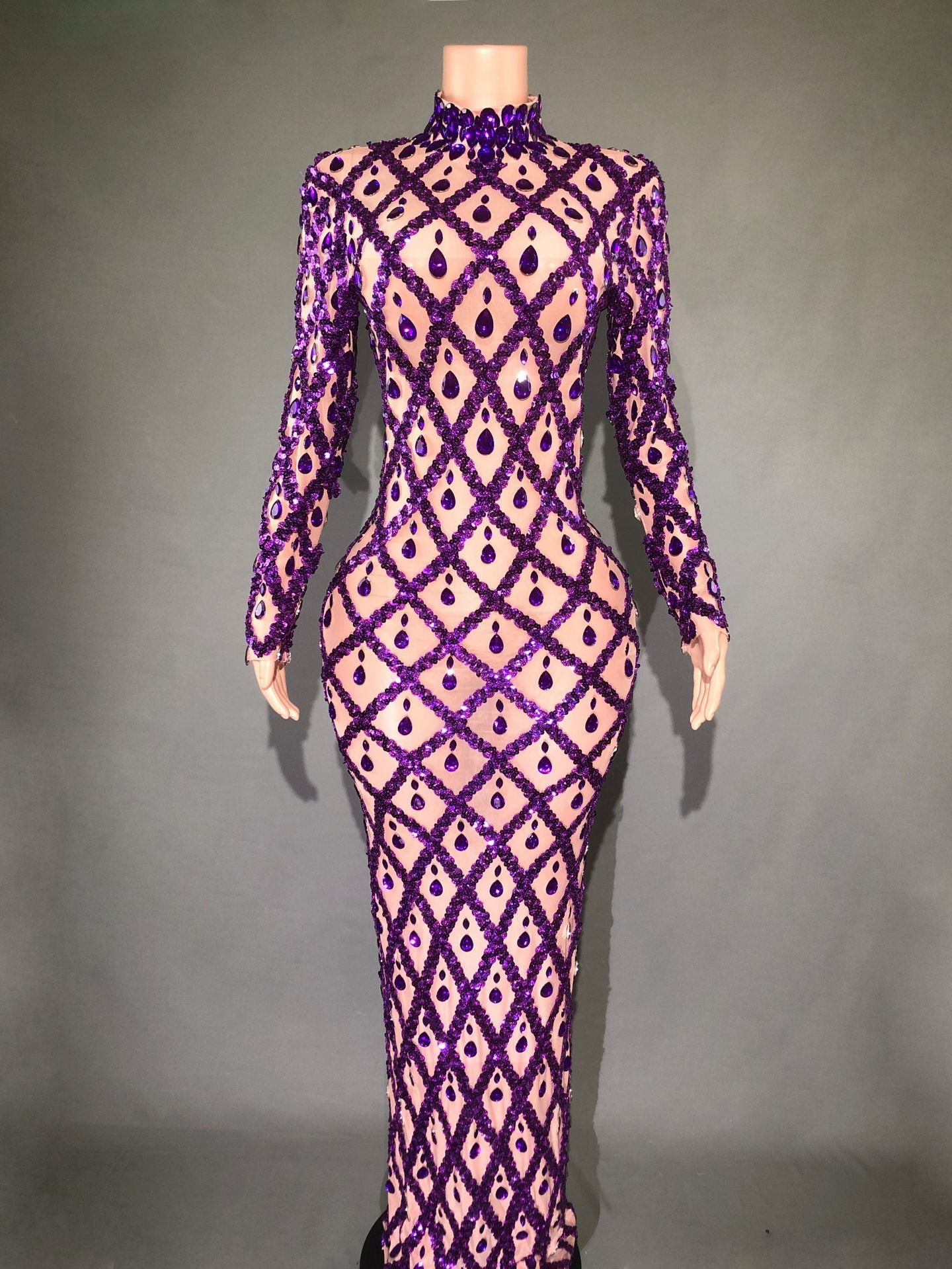 Shiny Rhinestone Women's Evening Party Formal Dress