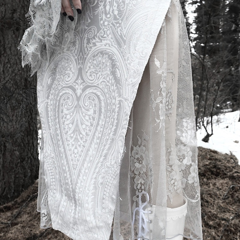 Lace Jacquard Velvet Fishtail Improved Cheongsam Dress