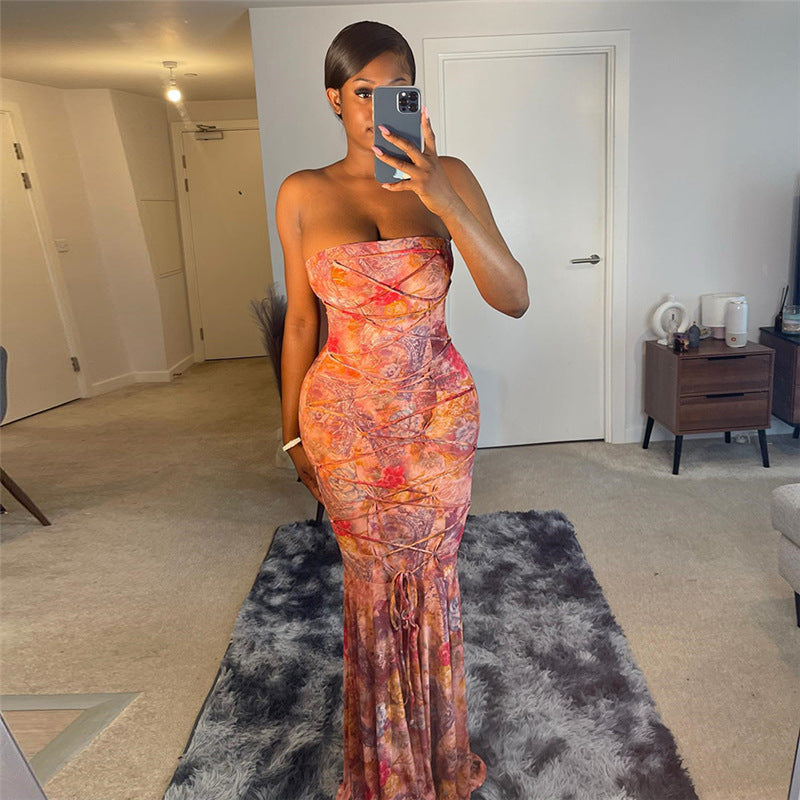 Tied Slim Fit Fishtail Dress