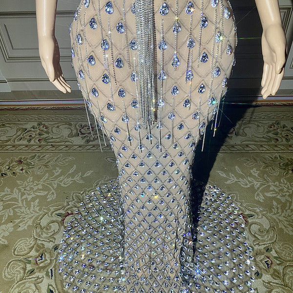 No Back Traceless Sexy Elegant Fishtail Gown Dress