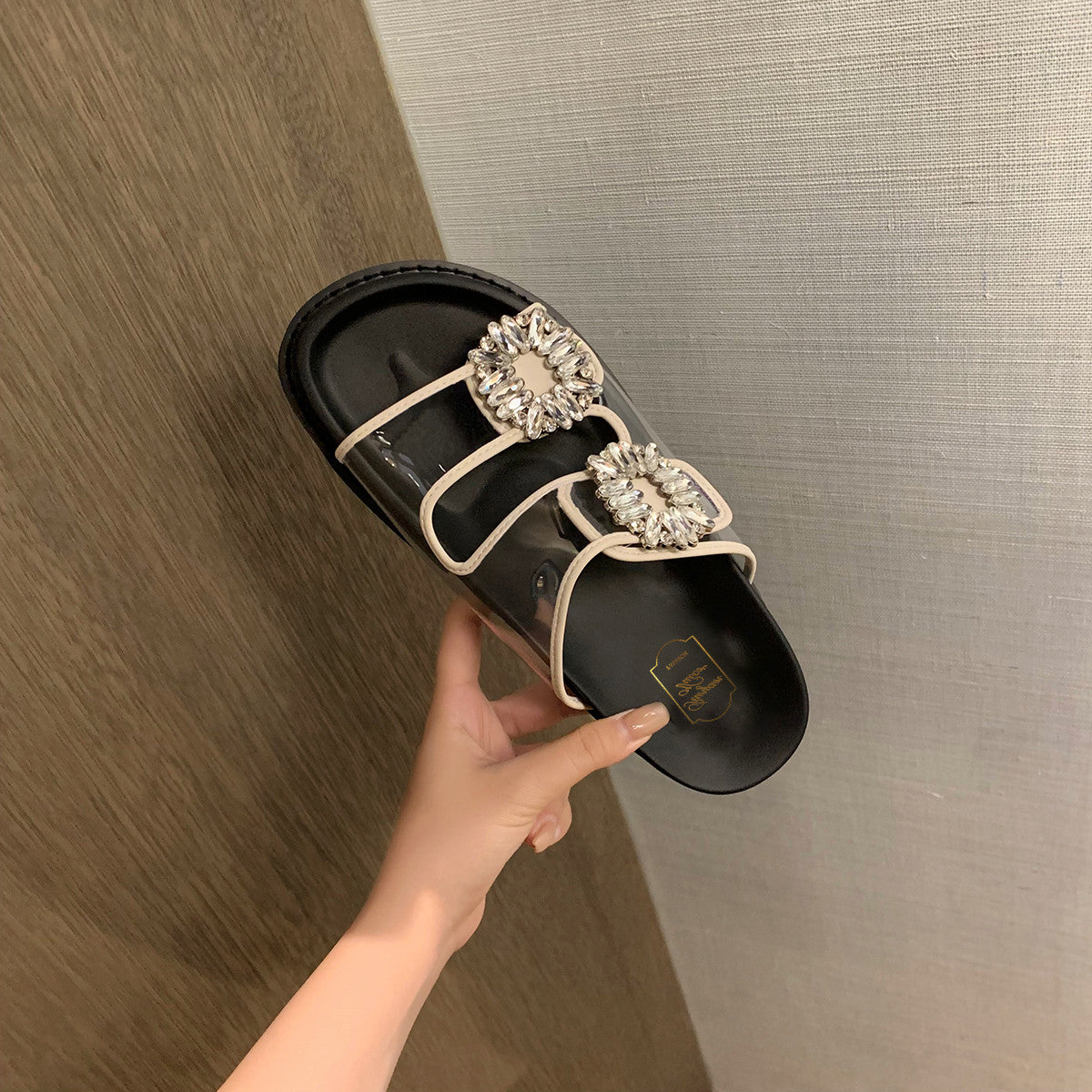 Sandales plates à semelle épaisse pour vêtements d'extérieur d'été