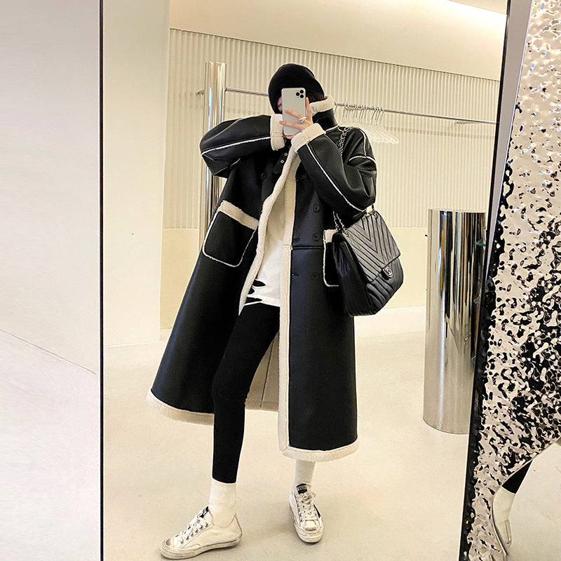 Fur Padded Lambswool Coat