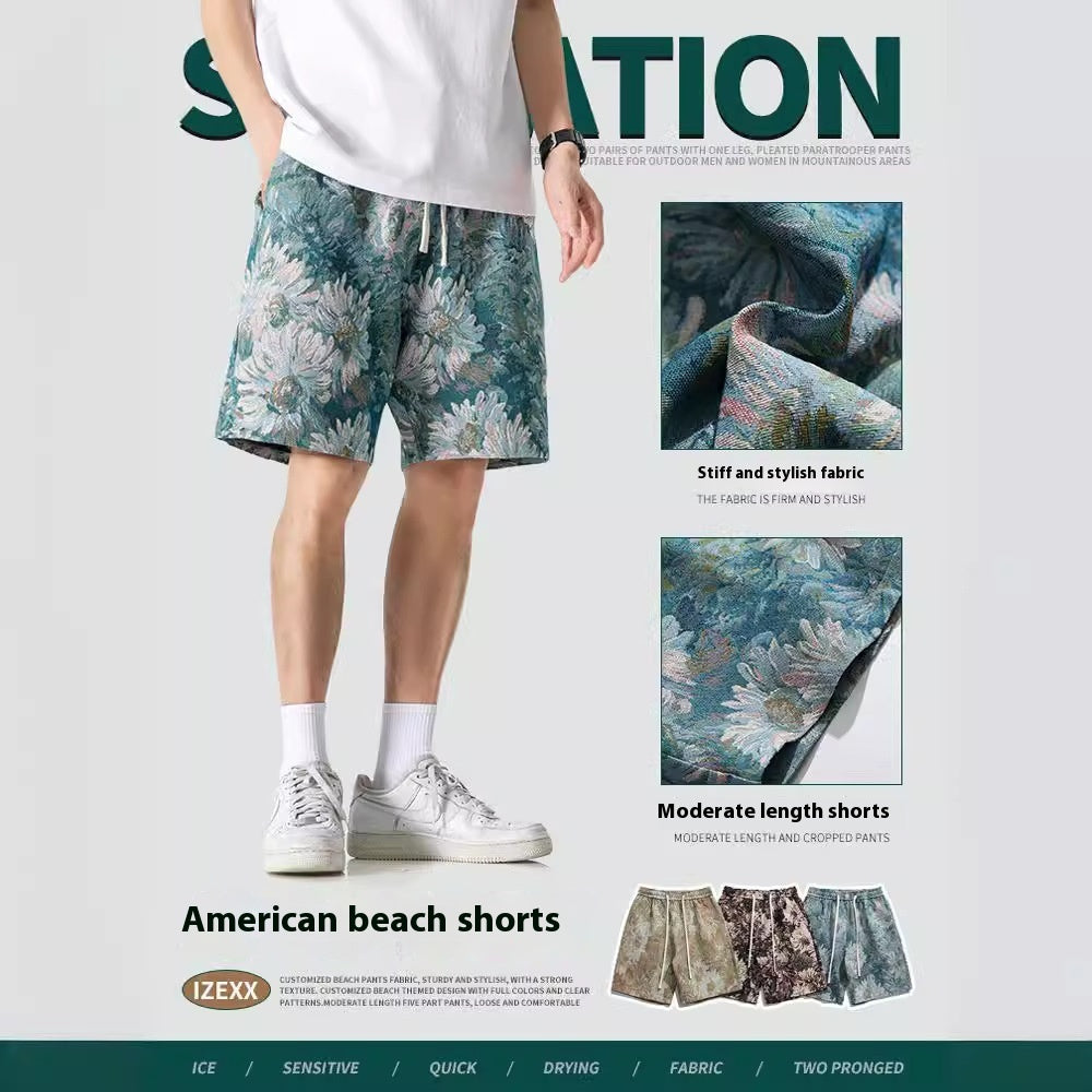 Shorts américains pantalons de plage droits décontractés cinq Points