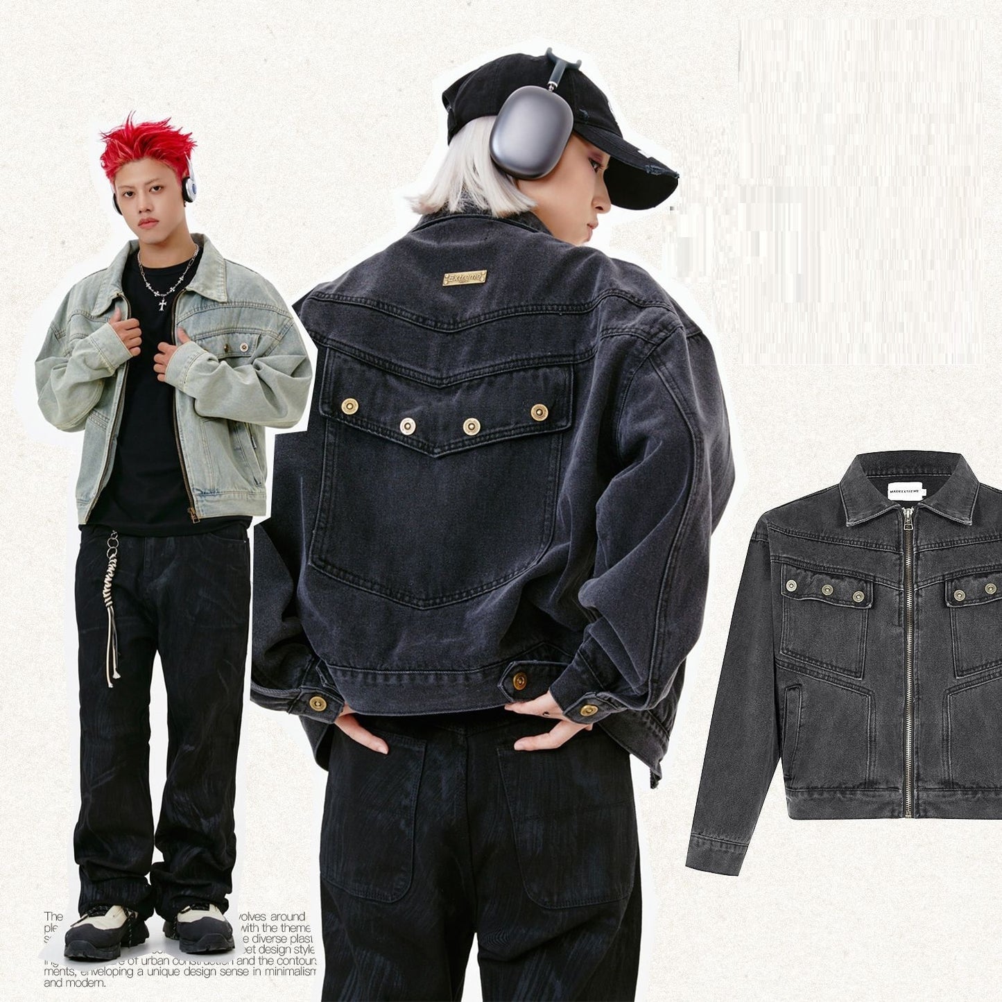 Washed Do The Old Cowboy Coat Short Jacket For Men And Women