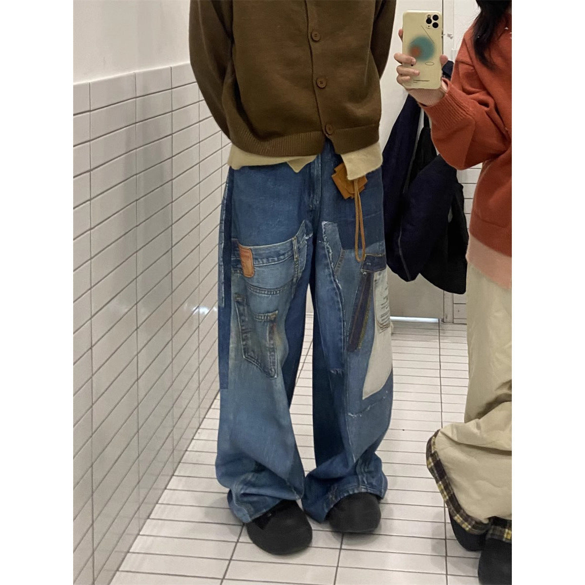 Jean droit ample au design rétro américain indépendant