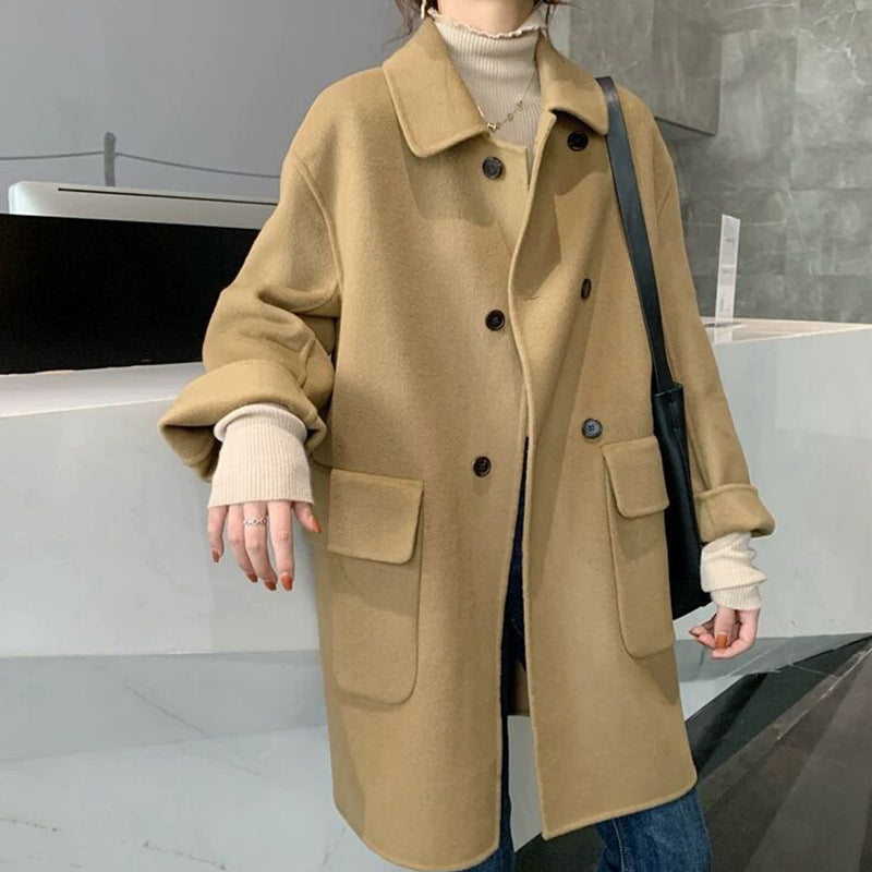 Manteau ample en laine mi-long