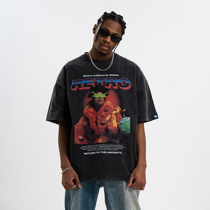 T-shirt ample à imprimé tendance pour couple