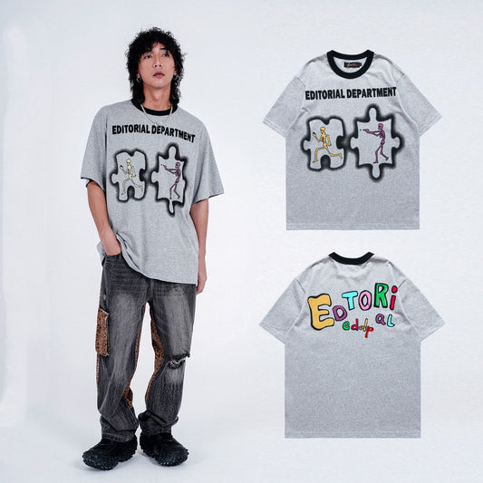 Fun Cartoon Casual Short-sleeved Tops For Men And Women