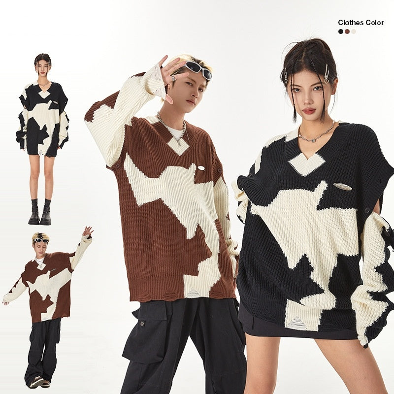 Pull ample à col rond d'automne