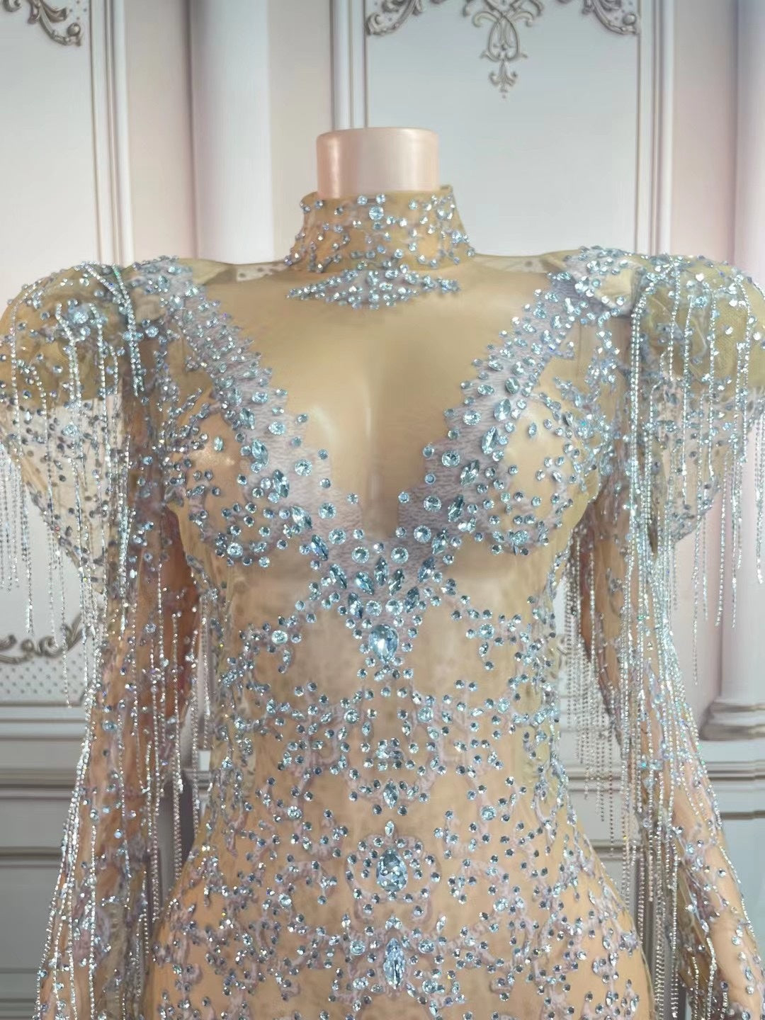 Show Full Diamond Chain Dress Ladies