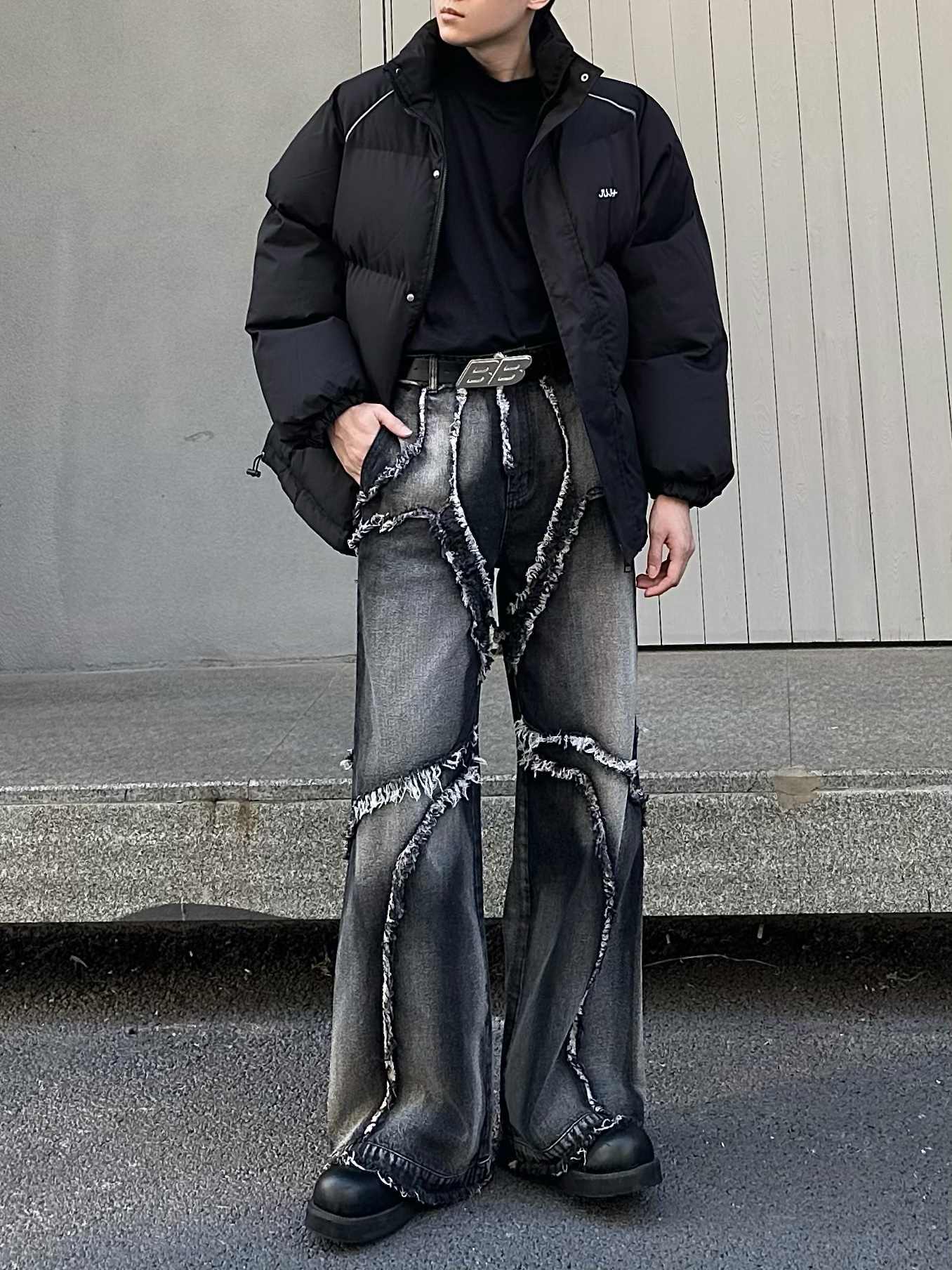 Jean délavé et vieilli Niche Heavy Industry pour homme