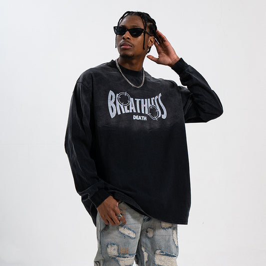 T-shirt rétro High Street, teinture dégradée, lavage suspendu, style High Street