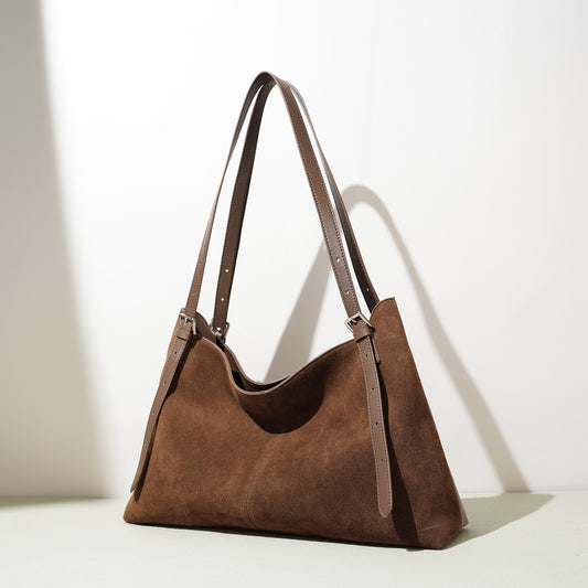 Womens Large Capacity Suede Suede-Effect Tote Bag