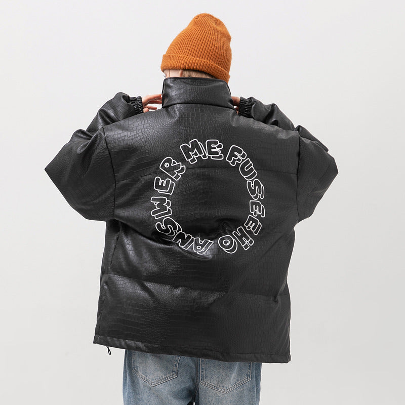 Loose Standing Collar Cotton Coat