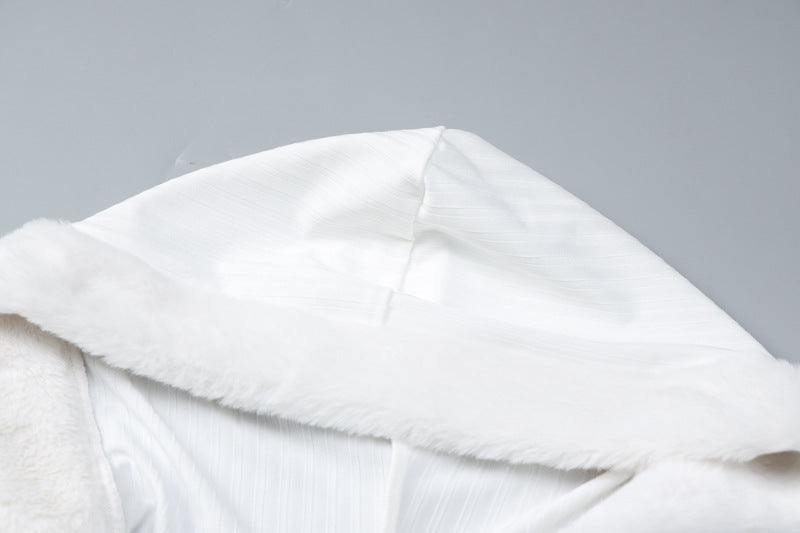 Plush Hooded Top Skirt Fashion Suit