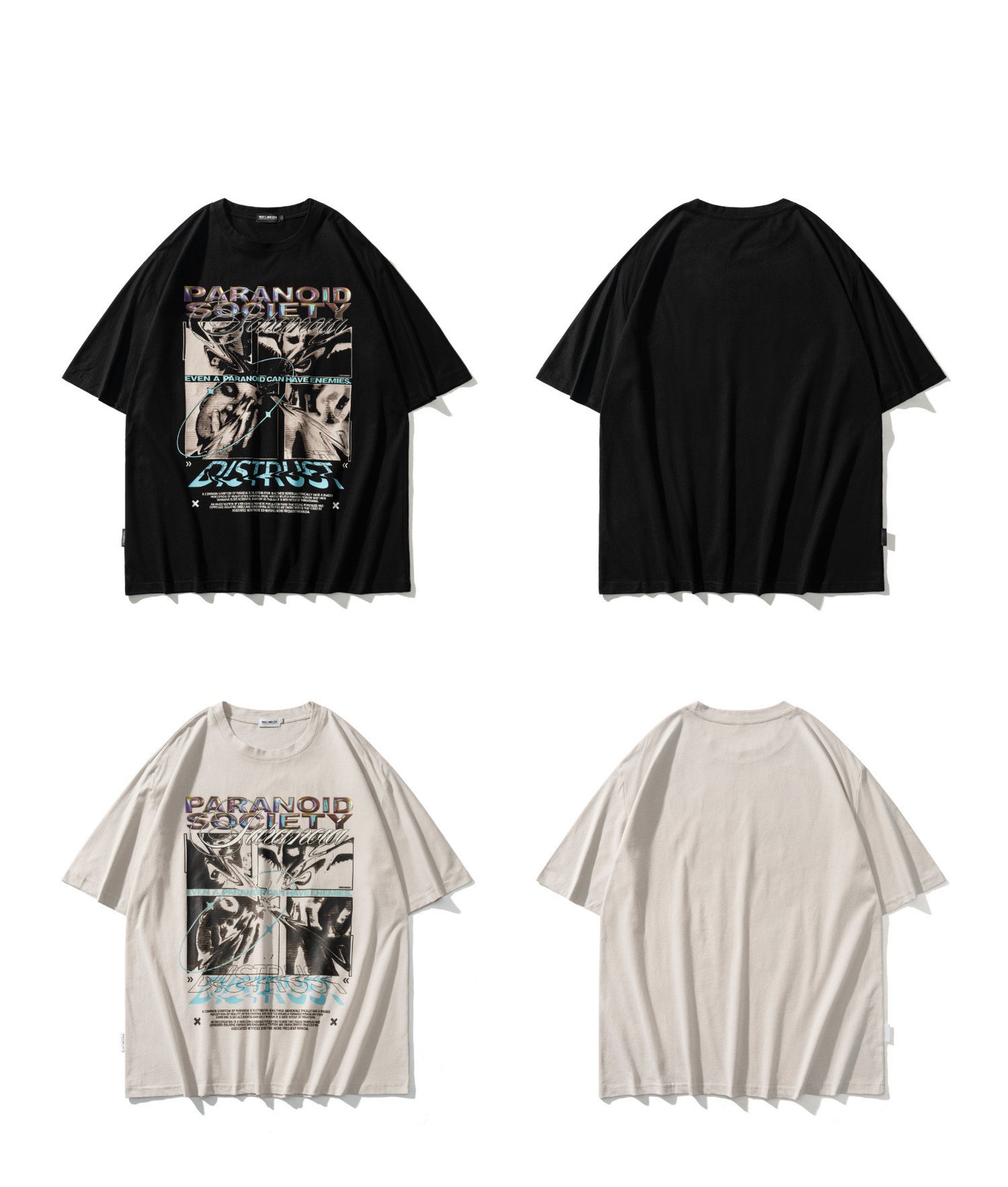 Acid Print Short Sleeve Vintage Unisex Couple T-Shirt